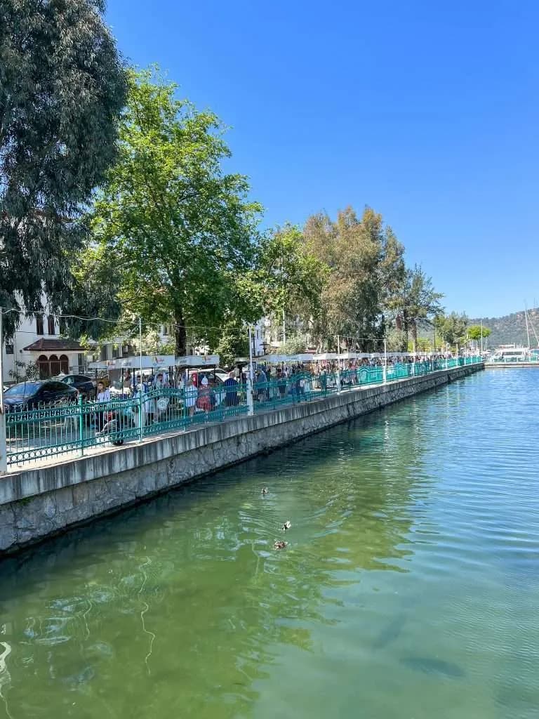 Scenic canal path leading to Fethiye Tuesday Market