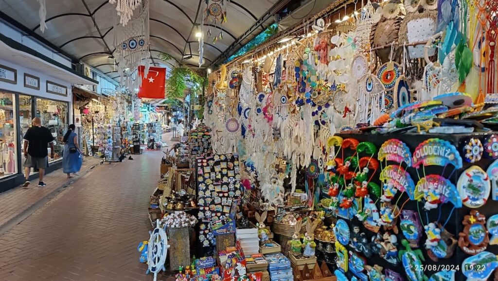 Small shops and pedestrian streets in Fethiye Old Town